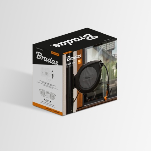 BLACK LINE bęben automatyczny z wężem 1/2" - 20m i akcesoriami