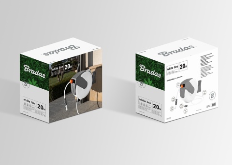 WHITE LINE bęben automatyczny z wężem 1/2" - 20m i akcesoriami