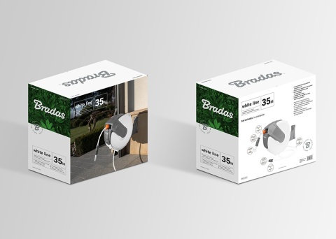 WHITE LINE bęben automatyczny z wężem 1/2" - 35m i akcesoriami